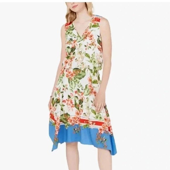 Tommy Hilfiger NWT blouson 18w plus size sleeveless flowers cocktail dress - Picture 1 of 7